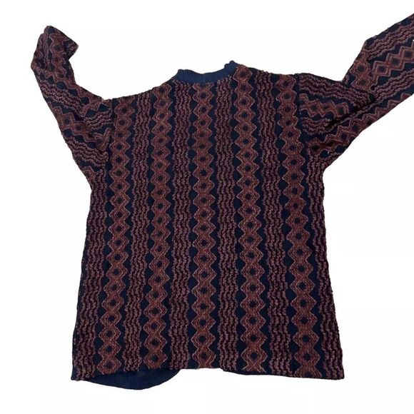 Vintage MIMOSA USA Open Cardigan Chunk Knit Brown Black Rayon Blend Gran Retro L - Picture 2 of 16